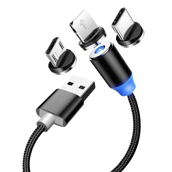 3-in-1 Magnetic Charging Cable | Fast Charge for iPhone, Type-C & Micro USB