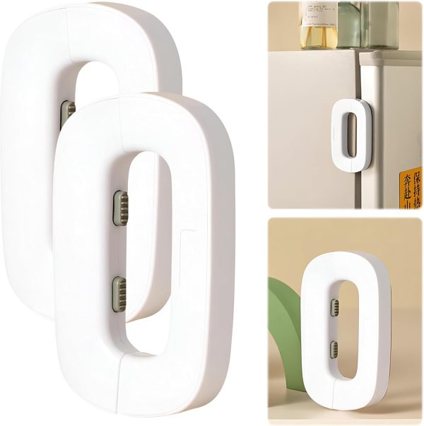 Child Safety Fridge Lock – Double Button, Adhesive, Random Colour