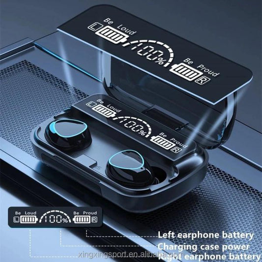 Wireless Earphones Bluetooth 5.1 | TWS with LED Display & Charging Box | Touch Control