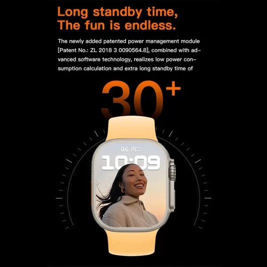 T800 Ultra Smart Watch – 1.99" Full Screen, Bluetooth Calling, Heart Rate, Wireless Charging