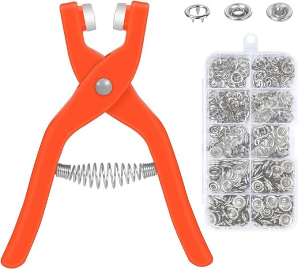 Snap Button Kit with Pliers | Metal Fasteners for Baby Clothes, DIY Crafts & Fabrics
